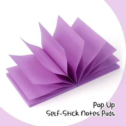 Osboo Sticky Notes 3x3 Pop Up Self-Stick Notes Pads with 6 Bright Colors, Easy to Post for Office, School, Home, 6 Pads/Pack, 100 Sheets/Pad(Pop Up)