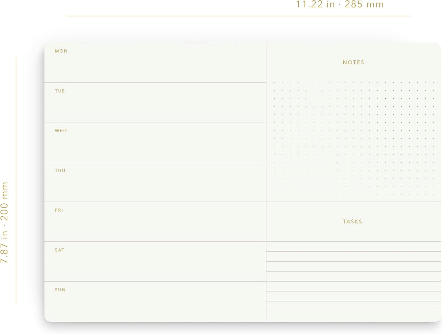 Pinesman - Elegant To Do List Notepad with Mouse Pad Feature, 11.22" x 7.87", 50 Tear-Off Sheets, Gold Foiled, Daily Planning, Eco-friendly To Do List Planner, FSC™ Certified To Do List Notebook for Work