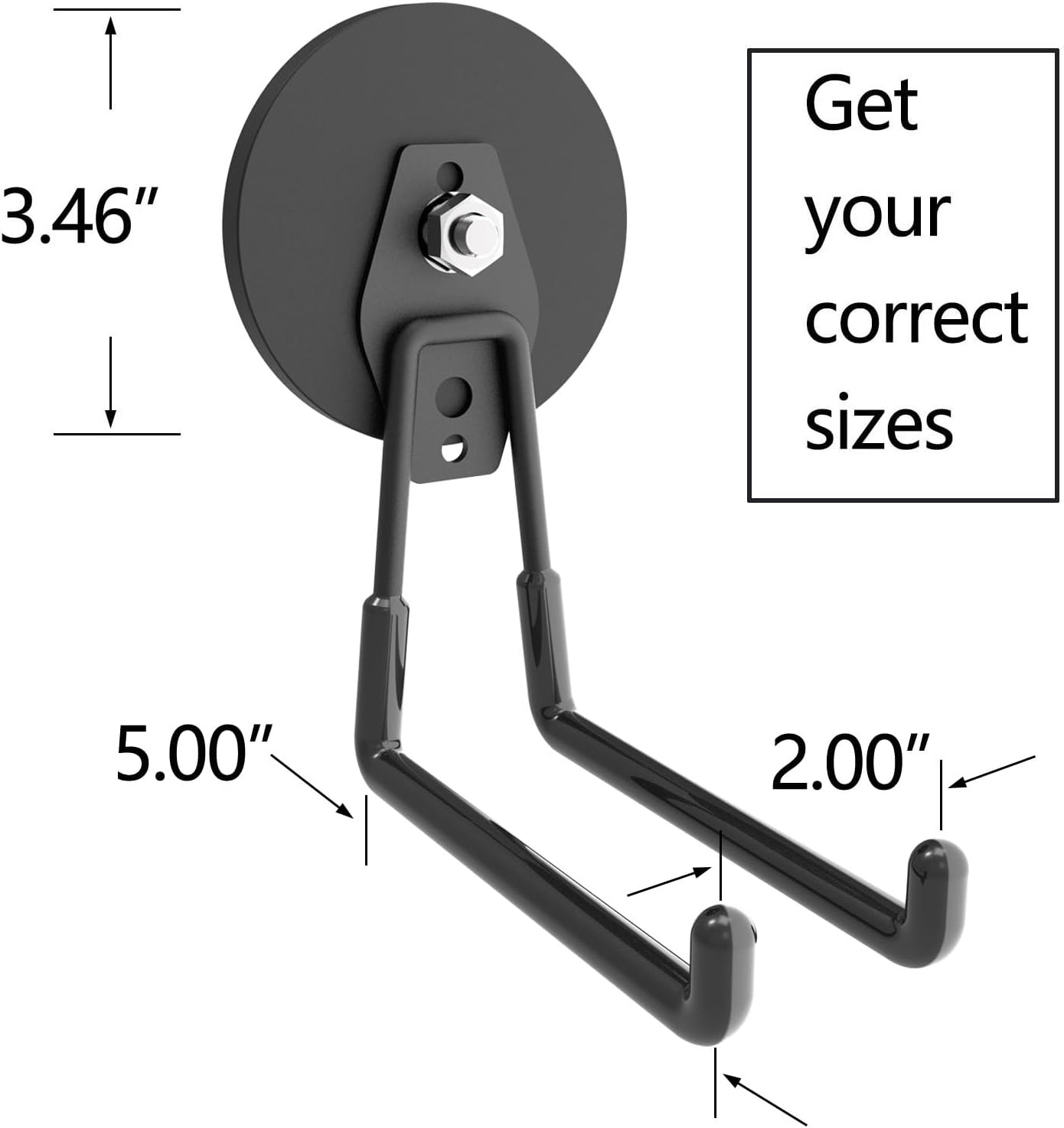 Heavy Duty Magnetic Hooks, Super Strong Garage Magnet Hooks, Magnetic Cable/Tool Holder with Anti-Slip Coating for Horse Trailer, Indoor & Outdoor Hanging Strong Black Magnetic Hook(4Pack)