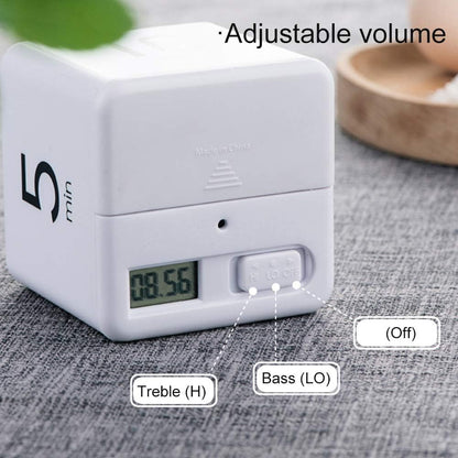 Cube Timer, Rotation Timer, 1/3/5/10 Min and Custom Countdown, Productivity Timer with Adjustable Volume, Gravity Sensor Flip Timer, Management Timer for Home Office Kitchen