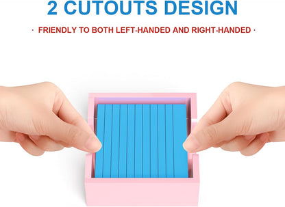 WINFFOR Acrylic Notepad Holder Dispenser - 3x3 in Sticky Note Memo Holder for Desk Organizer (W/O Pads) Office Desk Accessories School Supplies, Crystal Clear