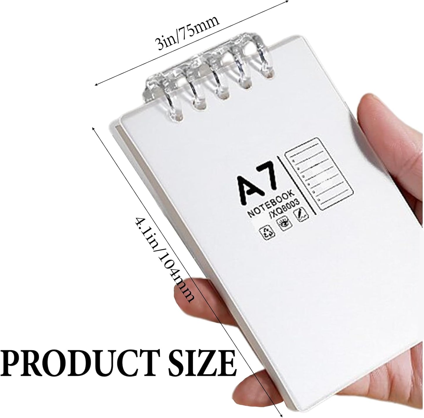 Small Spiral Notebook, Small Note Pad,Pocket Notebook, Mini Notepads A7 Loose-Leaf for Women Or Men
