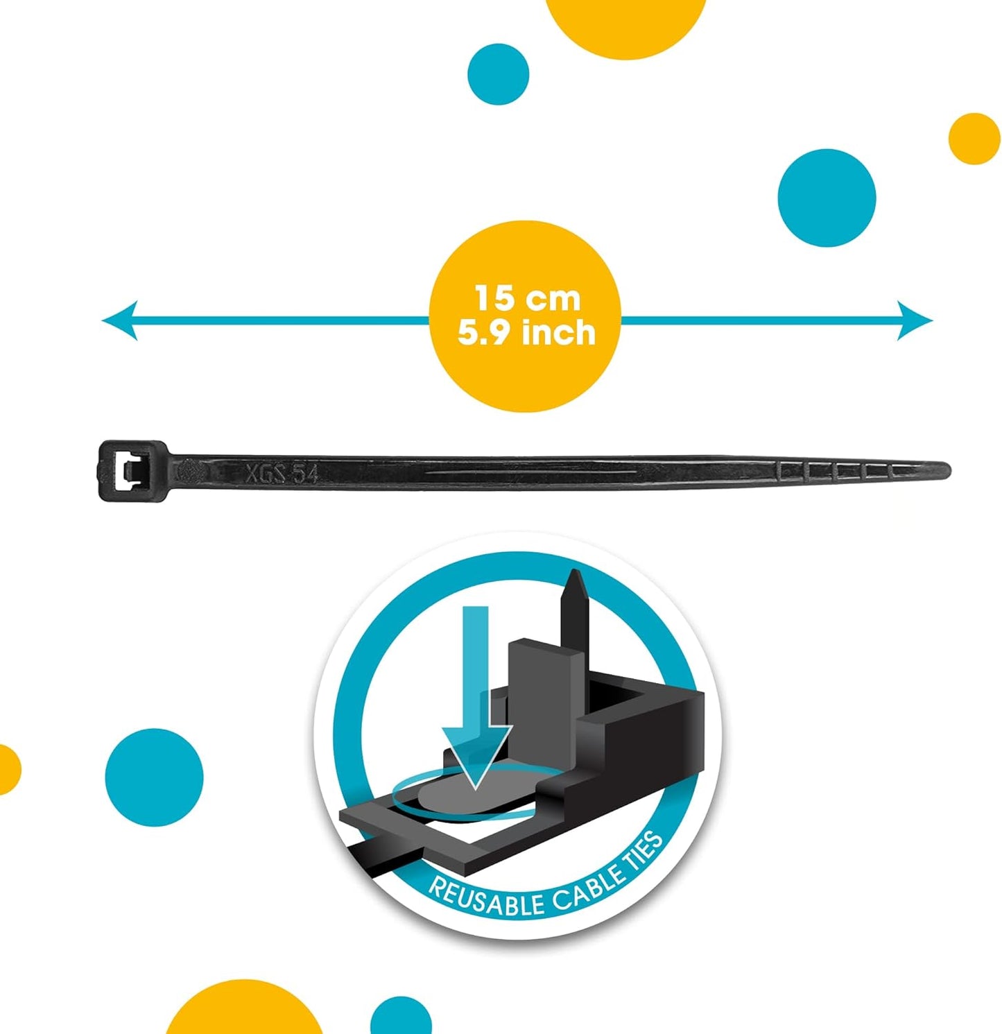 Magnetic Cable Zip Tie Mounts. Black. 12 Pack. Includes 12 Black Cable Zip Ties. Ideal for Cable Management