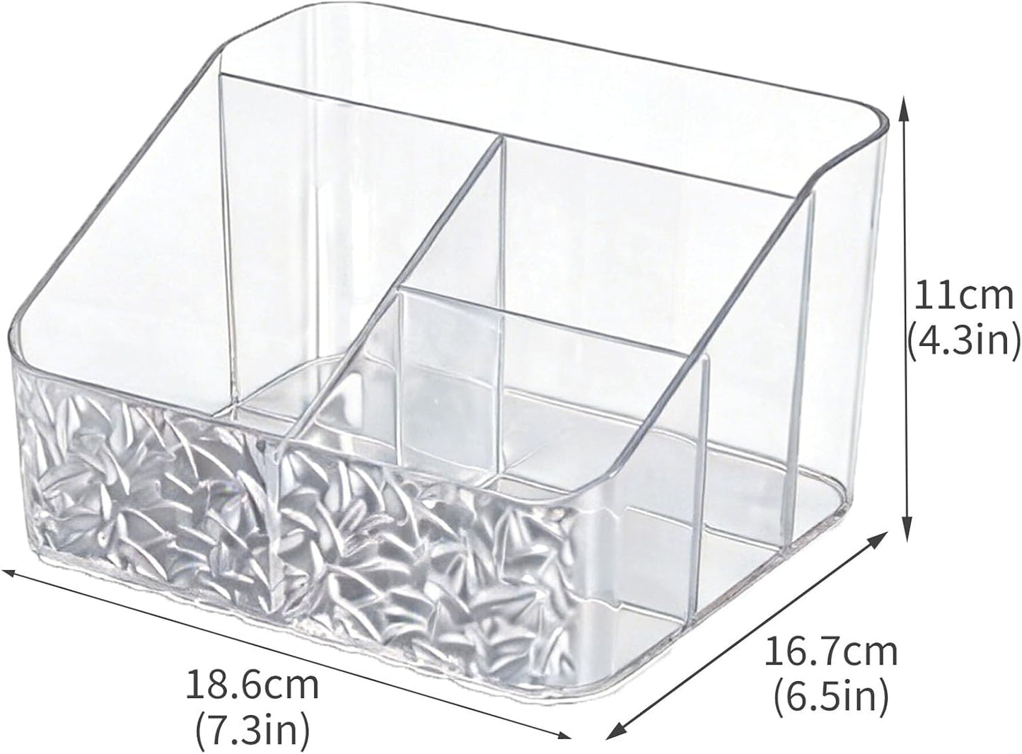 Remote Control Holder, Clear Desk Organizer with 4 Slots, Remote Caddy for TV Remotes, Streaming Devices, Controller Holder, Nightstand Organizer for Bedroom, Living Room, Office and Tabletop Use
