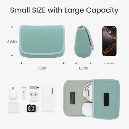 LENTION Storage Small Pouch Bag Cases for Accessories Laptop MacBook Power Adapter, Wireless Mouse, iPhone Charger, Cellphone, Power Bank, Cord Travel Cable Electronic Organizer - Dark Gray