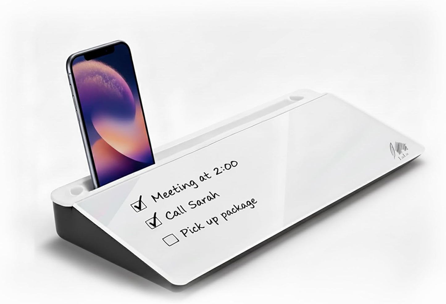 Glass Desktop Whiteboard with Storage Drawer – Premium Dry Erase Board for Desk Notes, Planning & Organization