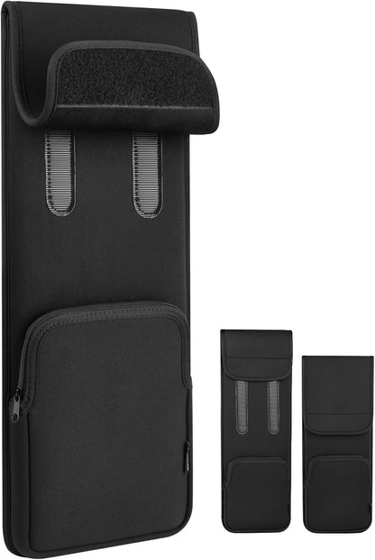 Keyboard Sleeve Travel Case for Wireless Bluetooth Full Size Keyboards (up to 20 Inches), 6.1" x 17.5" up to 6.1" x 20" Neoprene Protective Keyboard Case with Mouse Storage Pocket (Black)