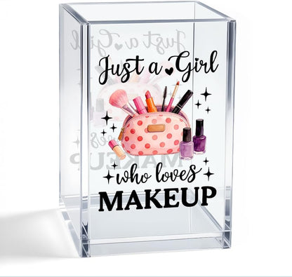 Lash Queen Acrylic Makeup Brush Organizer Holder, Lash Artist Desk Accessory Holder, Acrylic Desk Organizer Gifts for Make up Artist Eyelash Technician Cosmetologist Esthetician Beautician