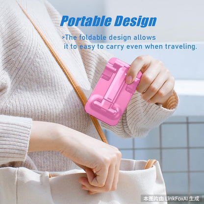 Phone Stand, PhoneHolder for Desk Anti-Slip Cute OfficeAccessories Forldable Cell PhoneHolder Compatible with iPhones, AllMobile Phones, White-Silver, Pro