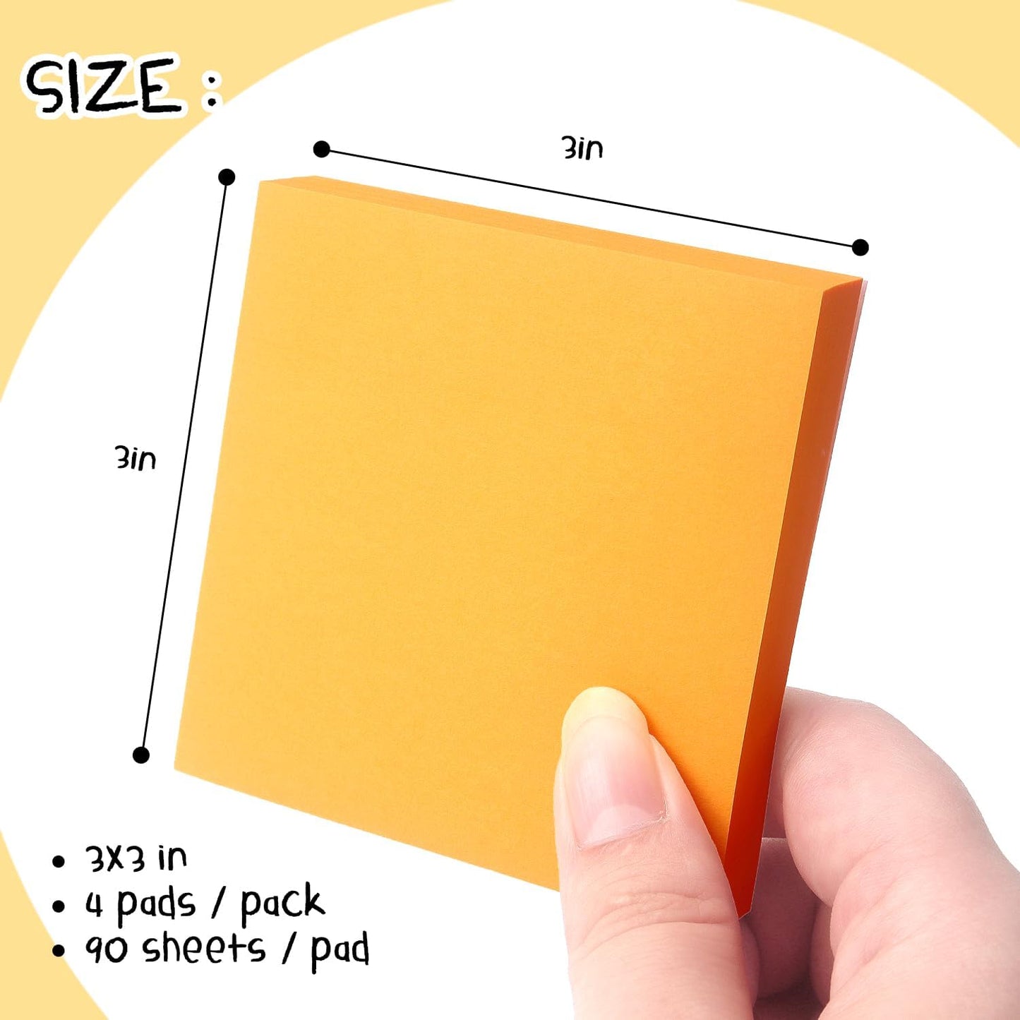 Osboo Sticky Notes 3x3 Pop Up Self-Stick Notes Pads with 6 Bright Colors, Easy to Post for Office, School, Home, 6 Pads/Pack, 100 Sheets/Pad(Pop Up)