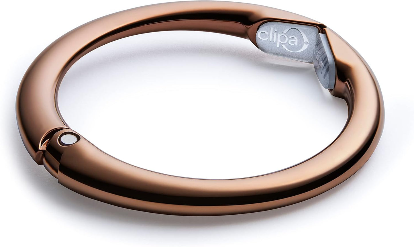 Clipa Bag Hanger - The Ring that Opens Into a Hook, Closes Automatically | Hangs Almost Anywhere in Just 1/2" of Space | Holds 33 lbs | 9 Styles | 3 yr Warranty