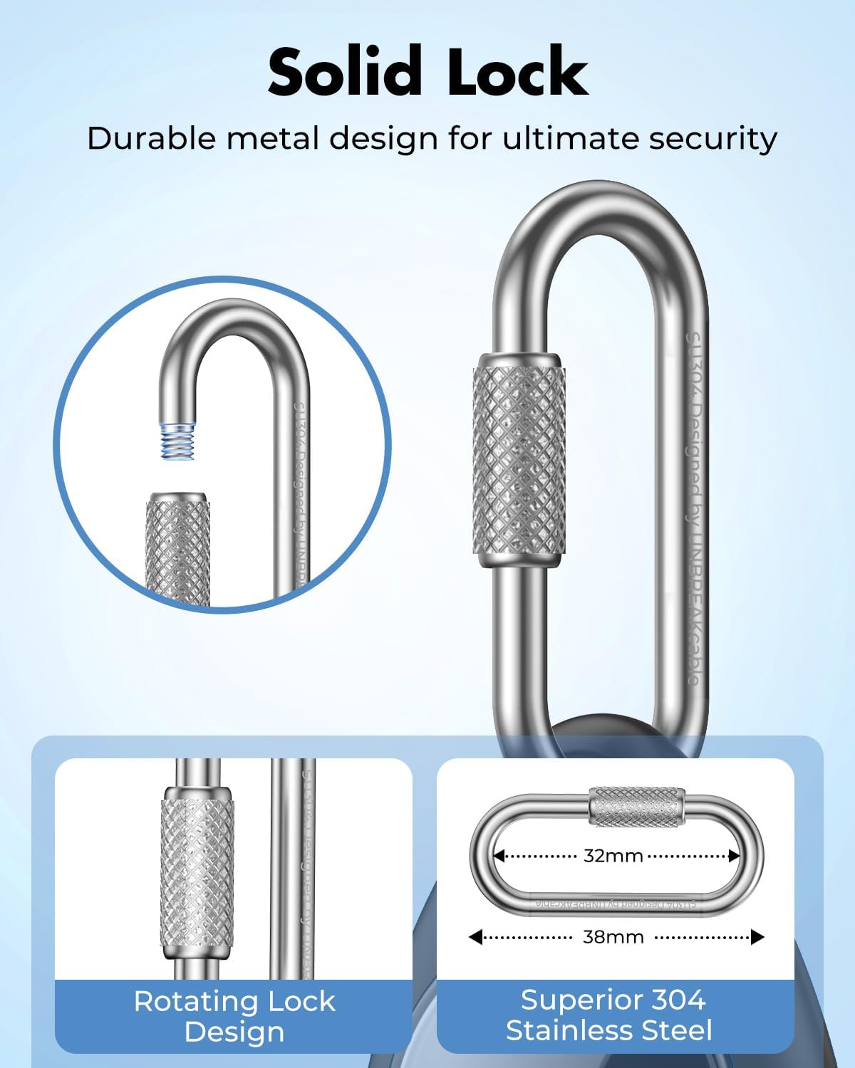 UNBREAKcable AirTag Holder for Apple - 4 Pack Air Tag Case [Professional Carabiner] [Waterproof] [Shockproof] TPU AirTag Keychain for Kids, Pets, Keys, Luggage, Backpacks