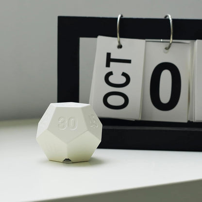 Mini 12 Sided Cube Timer, 11 Preset Times Pomodoro Timer for Enhanced Productivity. Ideal for ADHD Management, Workout, Study & Kitchen Cooking. Easy to Use（White）