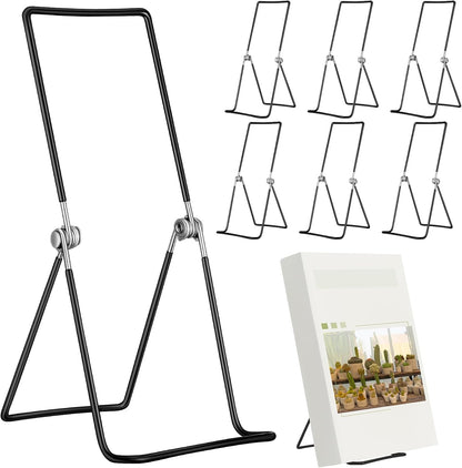 6 Pack 9.17 Inch Large Metal Book Stand for Display Adjustable Display Holder Easel Collector Stand for Home Office Back to School Books Frames Comic Plates Album CD Magazine