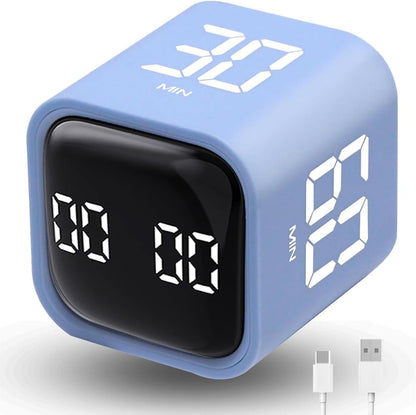 Productivity Timer Flip Gravity Sensor Cube Timer Countdown & Countup,Mute & Vibrate & Sound，5/10/30/60min & Custom Timing, Perfect for ADHD,Work,Learning,Kitchen Cooking (1Black)