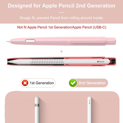 MoKo Holder Case Compatible with Apple Pencil 2nd Generation, Retractable Protective Apple Pencil Cover with Sturdy Clip, Hard PC Apple Pencil Case, Support Double-Tap, Dark Purple
