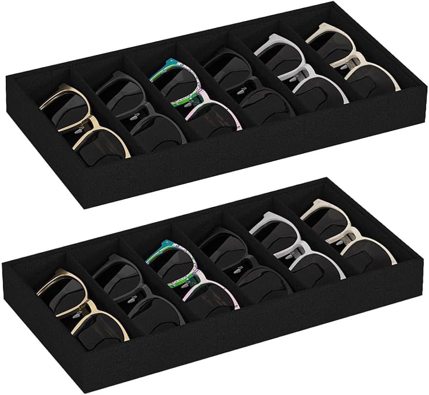 Sunglass Organizer Tray,Eyeglass Storage for Multiple Glasses,Jewelry and Sunglasses Drawer Organizer (Beige 2)