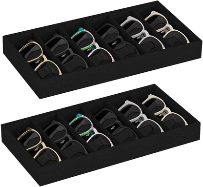 Sunglass Organizer Tray,Eyeglass Storage for Multiple Glasses,Jewelry and Sunglasses Drawer Organizer (Beige 2)