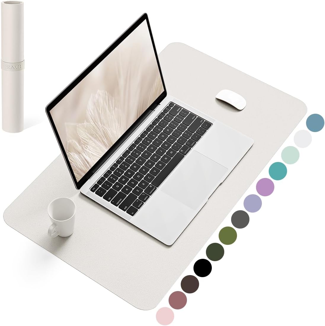 YSAGi Non-Slip Leather Desk Pad, Waterproof Laptop Computer Desk Keyboard Mat, Table Protector Blotter Mat, Large Mouse Pad for Office/Work/Home/Decor(Black, 31.5" x 15.7")