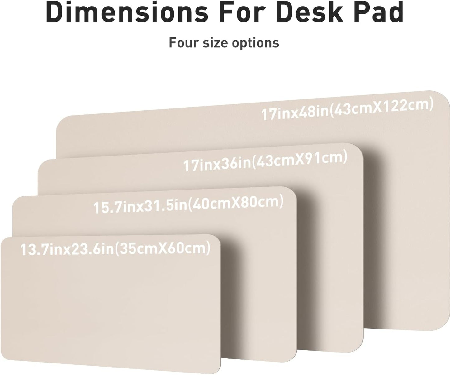 Aothia Non-Slip Waterproof PU Leather Desk Pad Protector for Mouse, Writing Desk, Office, Home, Laptop Blotter, 23.6" x 13.7", Black - Colors B