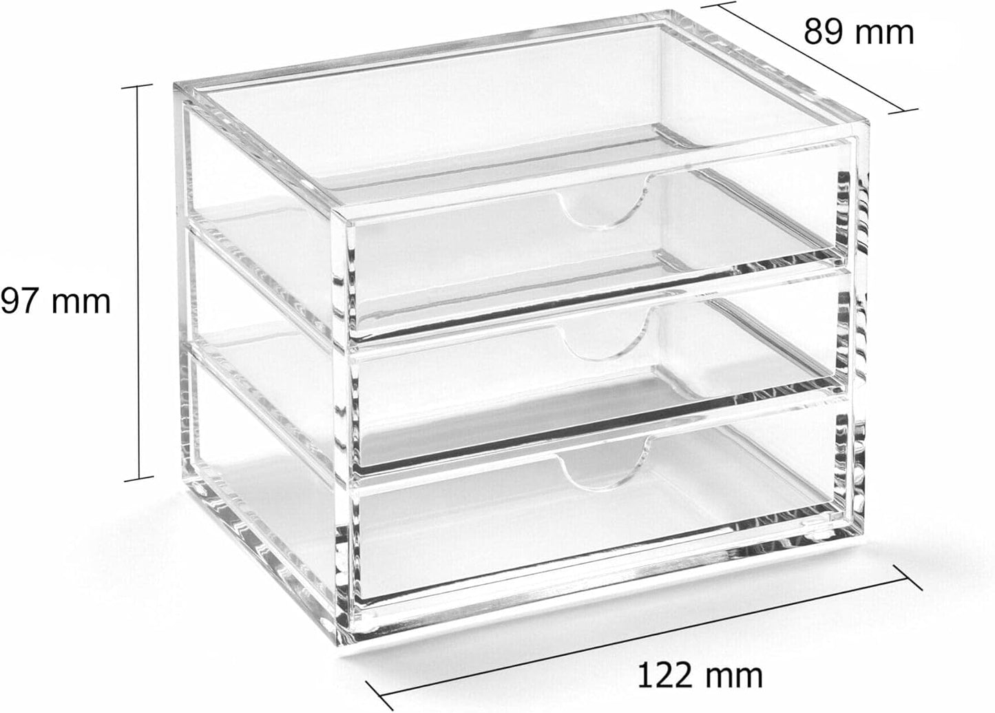 Osco X-Small Clear Acrylic Triple Drawer, (X-Small), A3274