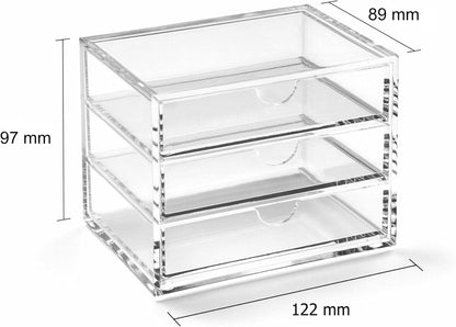 Osco X-Small Clear Acrylic Triple Drawer, (X-Small), A3274