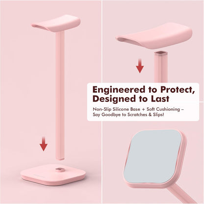 Headphone Stand, Desktop Headset Holder Heavy Base Desk Earphone Stand Aluminum Gaming Headset Hanger Rack Compatible with AirPods Max, AirPods Pro, Sony, Beats, Bose, Razer (White)