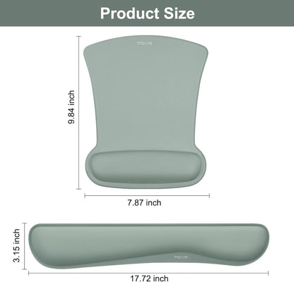 MOSISO Wrist Rest Support for Mouse Pad & Keyboard Set, Ergonomic Mousepad Non-Slip Base Home/Office Pain Relief & Easy Typing Cushion with Neoprene Cloth & Raised Memory Foam, Black