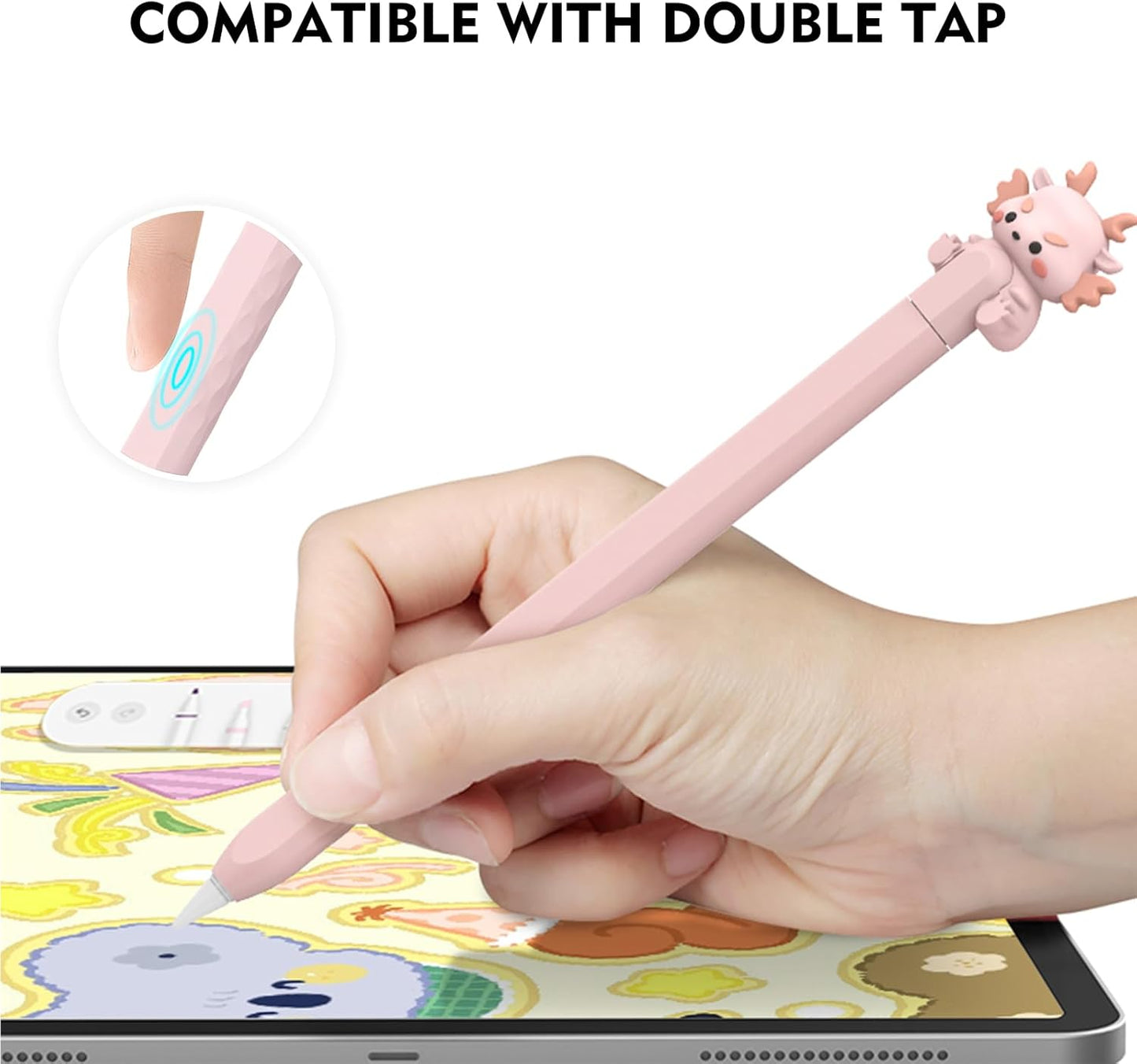 NIUTRENDZ Cute Bear Apple Pencil Case for Apple Pencil 2nd Generation Case Silicone Protective Cover Sleeve Skin Accessories (Brown, Apple Pencil 2nd Generation)
