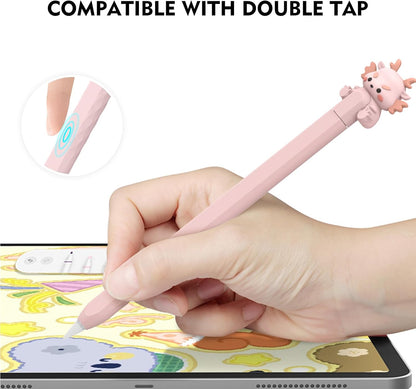 NIUTRENDZ Cute Bear Apple Pencil Case for Apple Pencil 2nd Generation Case Silicone Protective Cover Sleeve Skin Accessories (Brown, Apple Pencil 2nd Generation)