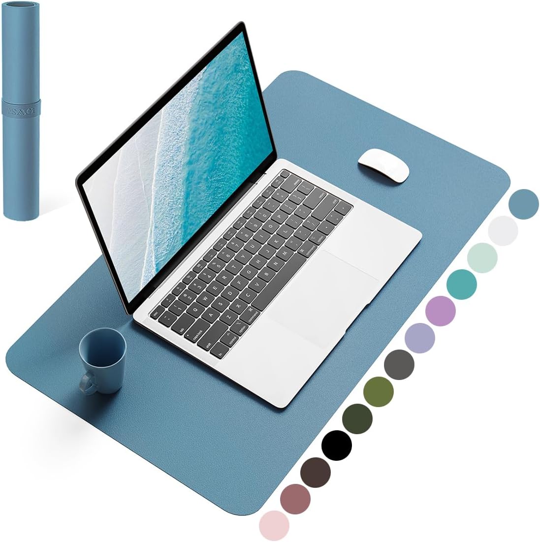 YSAGi Non-Slip Leather Desk Pad, Waterproof Laptop Computer Desk Keyboard Mat, Table Protector Blotter Mat, Large Mouse Pad for Office/Work/Home/Decor(Black, 31.5" x 15.7")