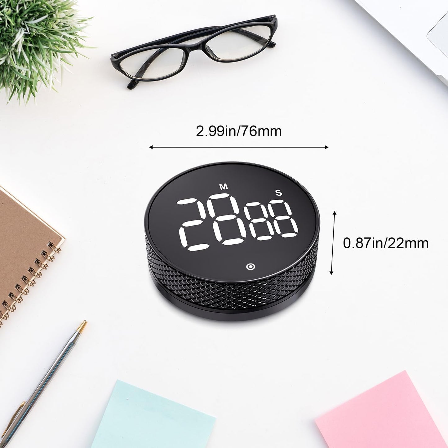 BlueSnail Kitchen Timer with LED Digital Display Smart Efficana for Home Classroom Gym Office, Volume and Brightness Adjustable Productivity Timer