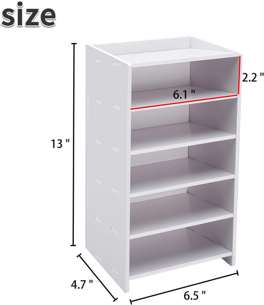SANFURNEY Marker Pen Organizer Holder, 5 Slots Art Marker Rack Craft Art Supply Storage, Markers Pens Colored Pencils Storage Holder for Desktop Home Classroom Office