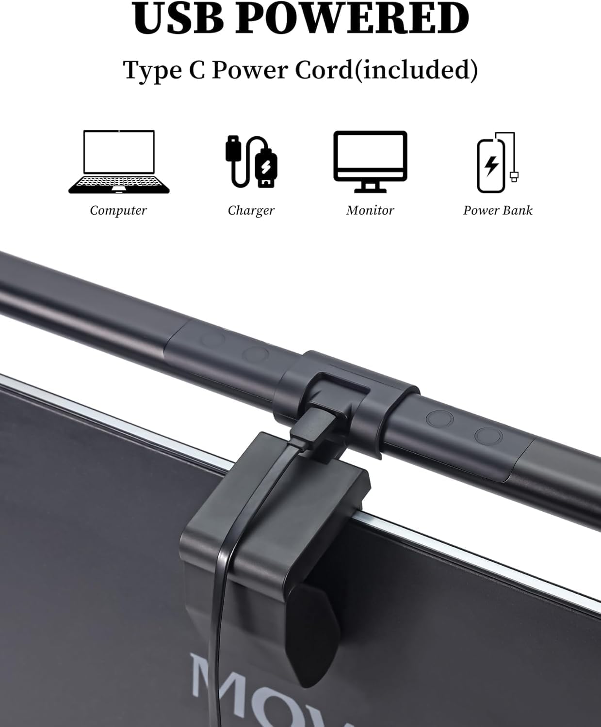 RGB Monitor Light Bar with Wireless Remote, Dual-Source Gaming Computer Lamp for Curved & Flat Monitors (0.39"-1.18"), Ambient Backlight, Stepless Dimming (Ra95), No Glare Desk Setup