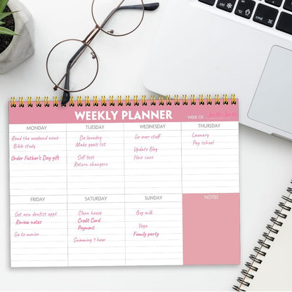 (3-Pack) Weekly Planner - 7" x 10" Weekly Pad Organizers Habit Tracker Journal for Man & Women, 52 Sheets, 100gsm Paper, Undated Weekly To Do List Notepad with Your Life, Teal