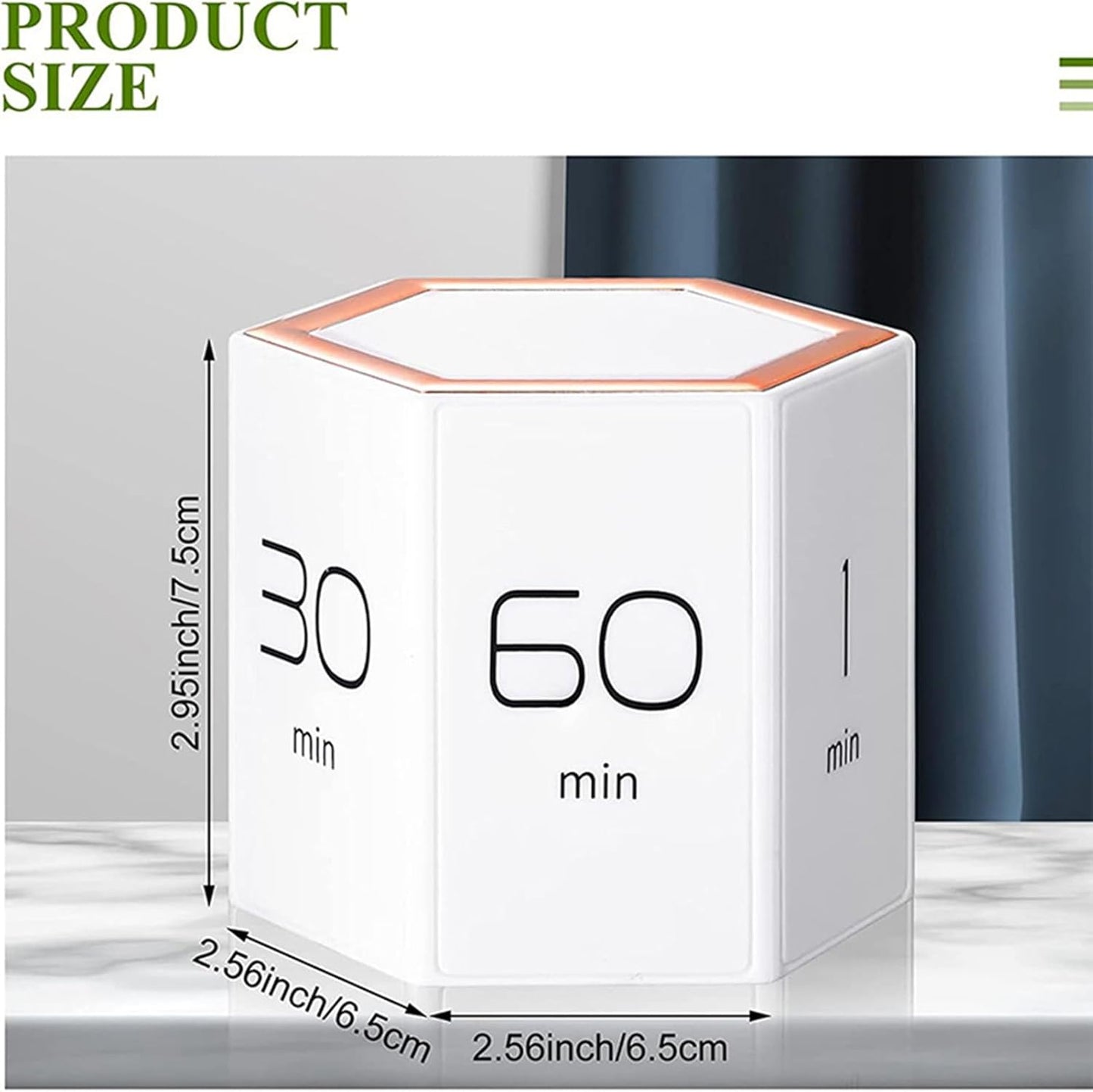 Hexagon Digital Clock Timer, Pomodoro Timer, Productivity Cube, Cubes Timer Kitchen Hexagon Flip Timer for Studying Cooking Exercising Easy to Use Flip (White)