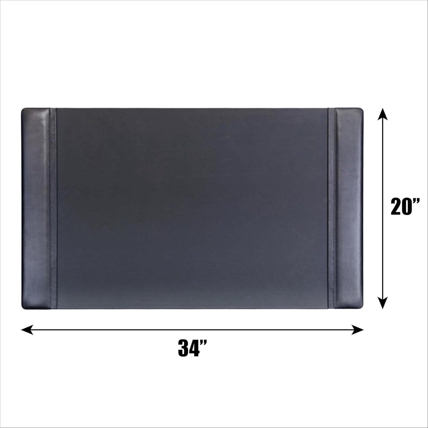 DACASSO Leather Desk Pad with Side Rails - Luxury Leather Desk Blotter for Writing - Executive Desk Surface Protector - (Chocolate Brown, 25.5 x 17.25”)