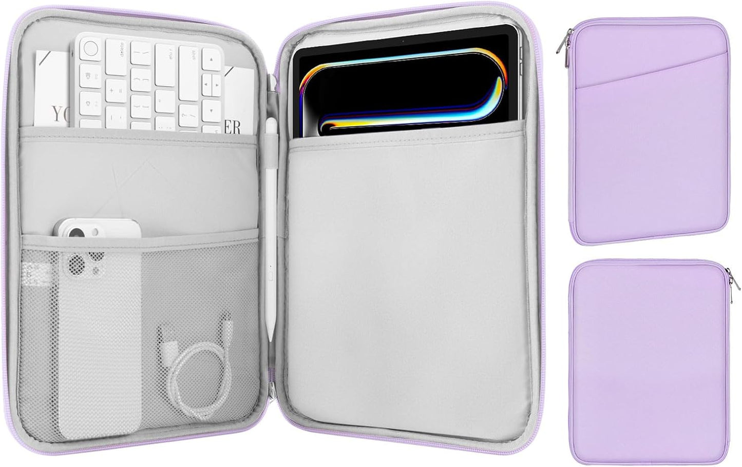 MoKo 9-11 Inch Tablet Sleeve Case, Fits New 11inch iPad Air M4/Pro M5, iPad A16 11", i-Pad 10/9/8/7th/Air 5/4th 10.9"/10.2", Tab S9/S8 11", Protective Bag Carrying Case with Pocket, Dark Gray