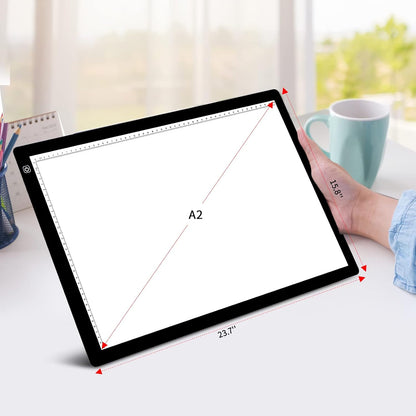 A4 Wireless LED Light Pad with Carry Bag, Innovative Stand and Top Clip, TOHETO Rechargeable Light Box Stepless Dimmable and 6 Levels Brightness Cordless Light Board for Tracing Weeding Vinyl (Black)