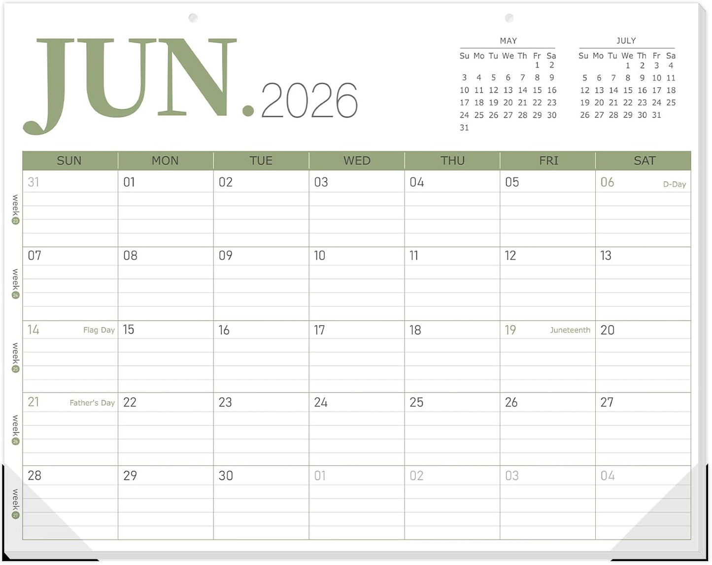 Guasslee Desk Calendar 2026-2027(Jun. 2026 - Dec. 2027), 19-Month School Year Compact Desktop & Wall Calendar, 14" x 11" Thick Paper Monthly Planner for Small Space, Home Office, Dorm & School