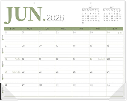 Guasslee Desk Calendar 2026-2027(Jun. 2026 - Dec. 2027), 19-Month School Year Compact Desktop & Wall Calendar, 14" x 11" Thick Paper Monthly Planner for Small Space, Home Office, Dorm & School