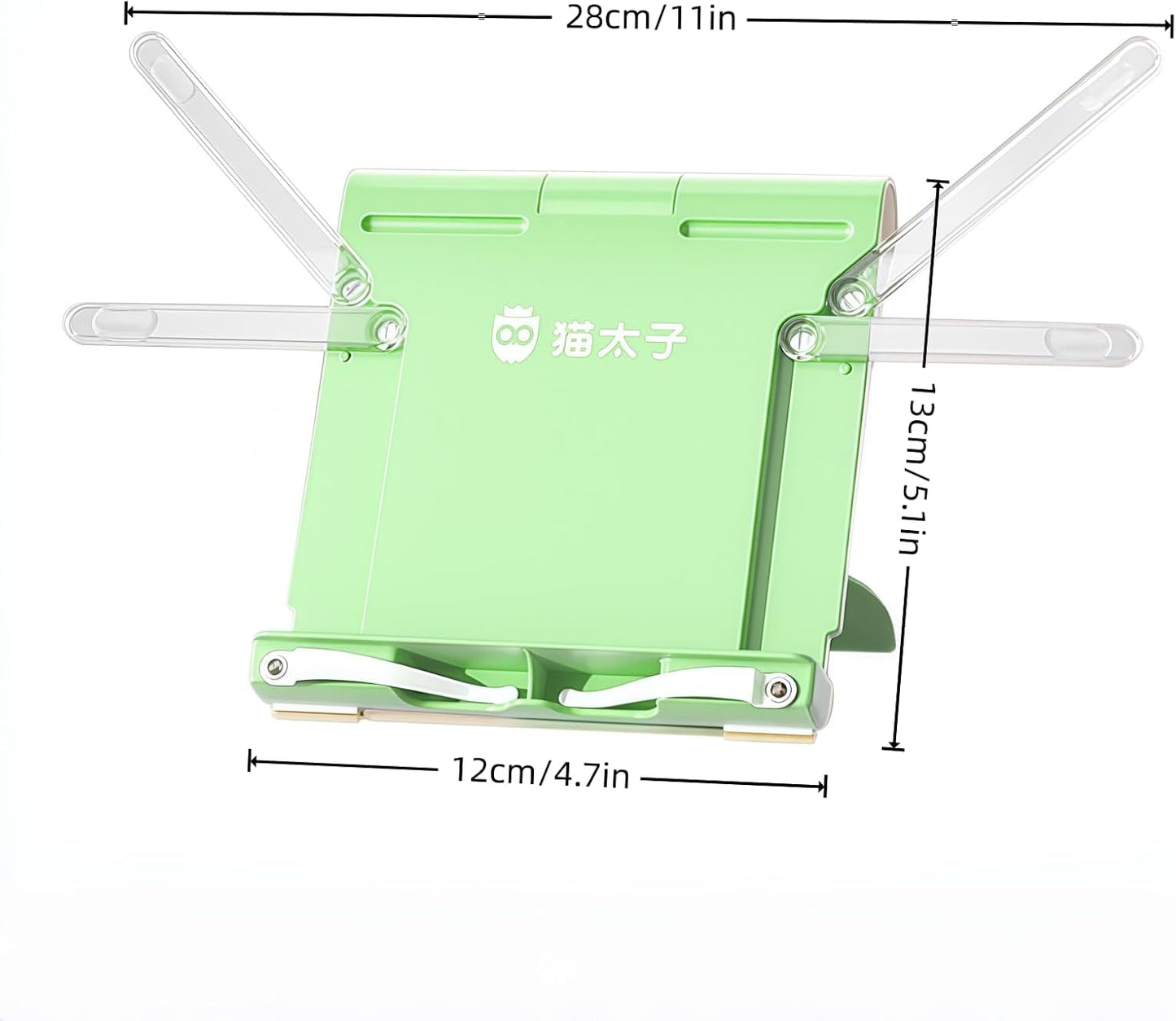 Travel Mini Book Holders for Reading Hands Free - Portable and Adjustable Book Stand for Reading, Two-in-one (Ideal for Light Books & Tablets – Not for Heavy Hardcovers | White)