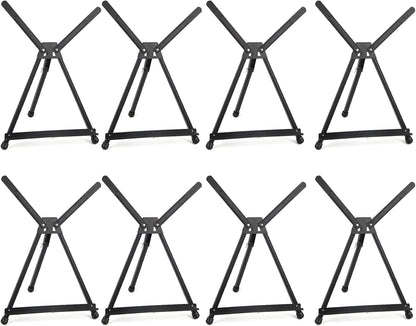 Falling in Art Aluminum 15" to 21" Tabletop Easel Display, Black Tripod with Rubber Feet, Holds Canvas, Paintings, Books, Photos, Signs