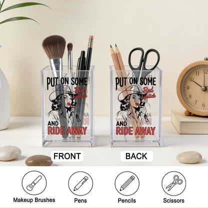 The Makeup Artist Acrylic Cosmetic Pencil Pen Holder, Funny Vanity Accessories for Girls, Makeup Brushes Holder for Beauty Specialist Esthetician, Make Up Artist MUA Appreciation Gifts