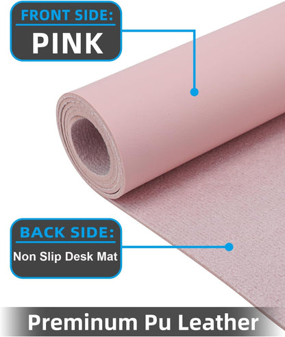 Leather Desk Pad Protector, Office Desk Mat, Large Mouse Pad, Non-Slip PU Leather Desk Blotter, Laptop Desk Pad Desk Accessories for Office and Home (Black, 40" x 17")