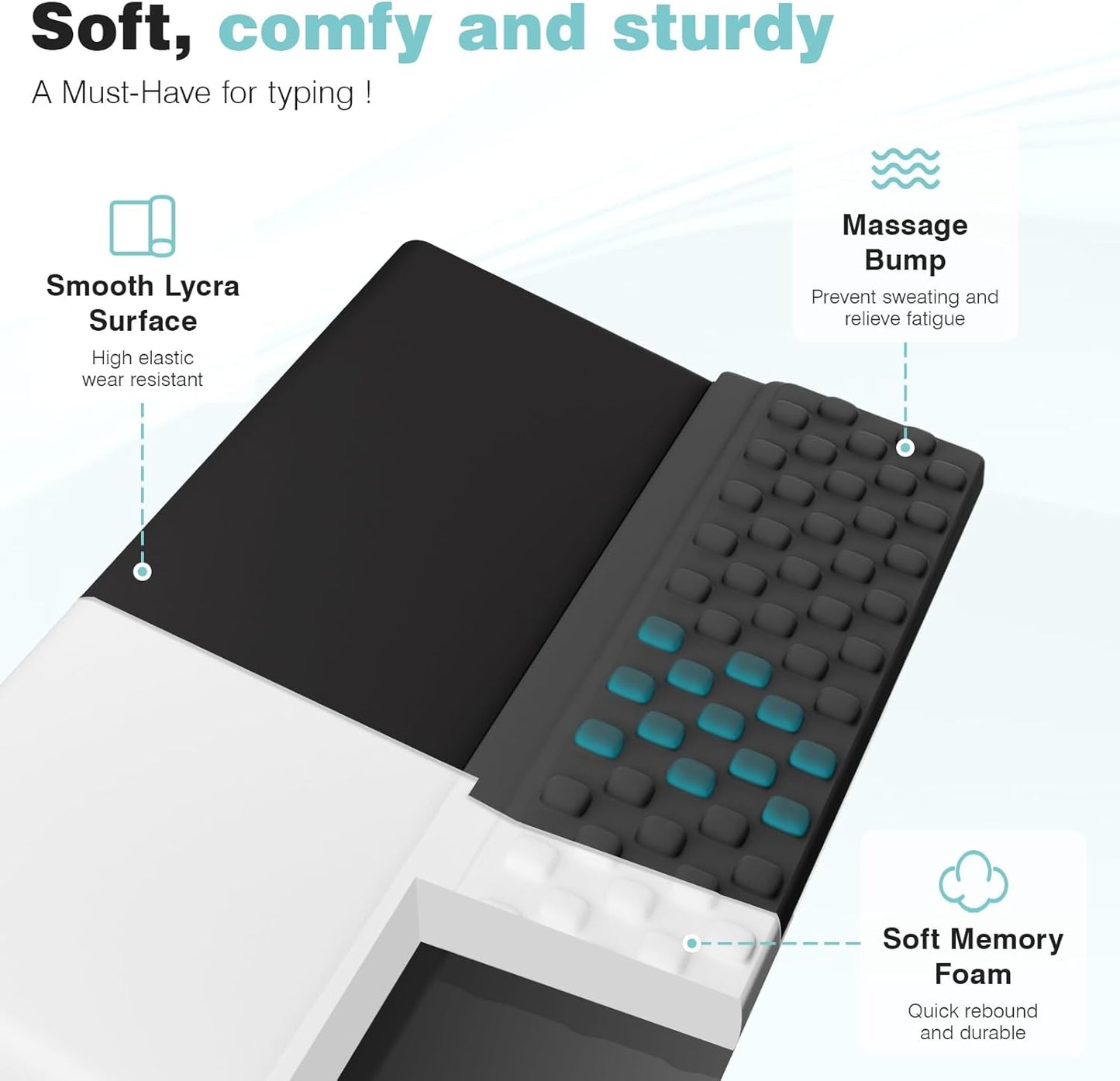 Ospelelf Tilt Keyboard Stand with Wrist Rest, Comfy Ergonomic Keyboard Riser Holder for Office Home