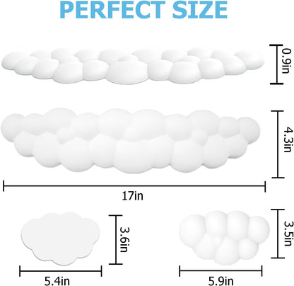Cloud Wrist Rest Keyboard, PU Leather Memory Foam Wrist Rest for Computer Keyboard, Ergonomic Keyboard Wrist Rest and Cute Mouse Wrist Rest for Gaming,Office,Computer,Typing Pain Relief,Pastel Green