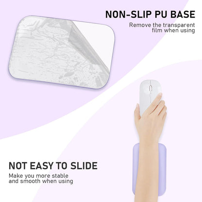 Leolee Elbow Rest Pads for Desk, Black Ergonomic Arm Rest Pads with Memory Foam & Non-Slip Base, Armrest Cushion Support Pad Relieve Elbow and Wrist Pain for Computer, Office, 2 Packs