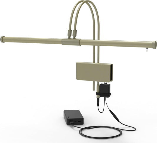 Cocoweb 22" LED Grand Piano Light in Antique Brass with Dimmer Clip