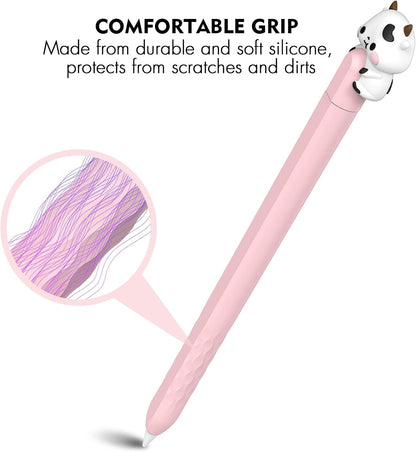NIUTRENDZ Cute Bear Apple Pencil Case for Apple Pencil 2nd Generation Case Silicone Protective Cover Sleeve Skin Accessories (Brown, Apple Pencil 2nd Generation)